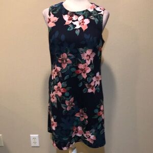 Donna Morgan Floral Sleeveless Midi Dress with Exposed Zipper & Side Pockets-8